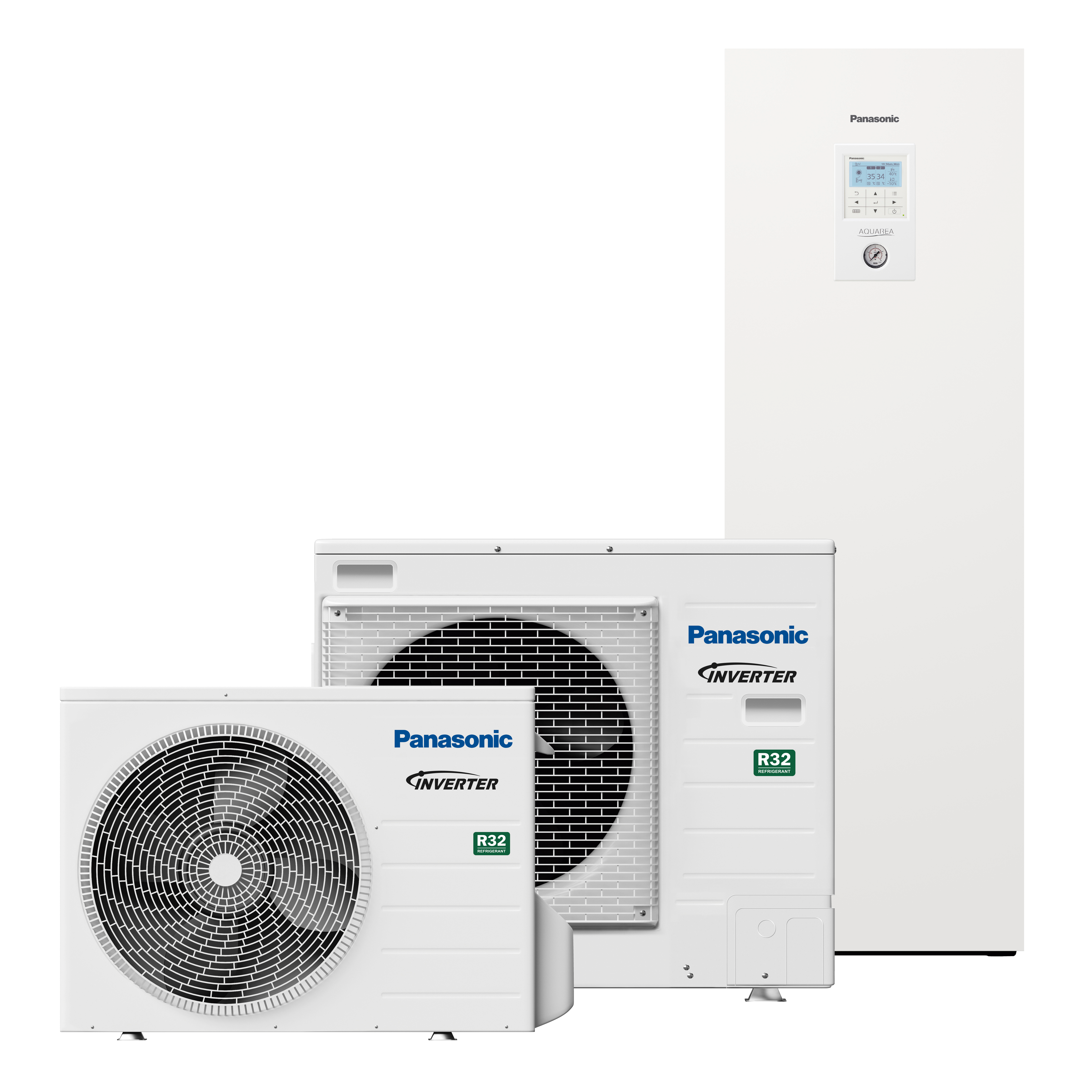 Leverer opvarmning, og varmt brugsvand opbevares i den 185-liters beholder - PanasonicLV_All-in-one_produktbillede - kinnan.dk